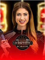 Miniatura da roleta de estúdio Lightning Roulette listada na seção brasileira.